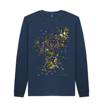 Cargar imagen en el visor de la galería, Navy Blue UNISEX GOLD GLITTER SWEATSHIRT
