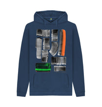 Cargar imagen en el visor de la galería, Navy UNISEX BLACK INK STRIPE HOODY
