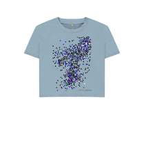 Cargar imagen en el visor de la galería, Stone Blue UNISEX BLUE GLITTER BOXY TEESHIRT
