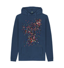 Cargar imagen en el visor de la galería, Navy UNISEX RED GLITTER HOODY
