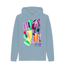 Load image into Gallery viewer, Stone Blue UNISEX MULTI INK HOODY
