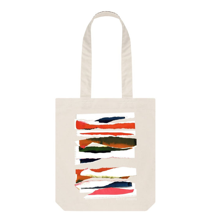 Natural SUNSET CLOUD COLLAGE TOTE BAG