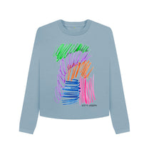 Load image into Gallery viewer, Stone Blue UNISEX FRUIT PASTELS BOXY JUMPER
