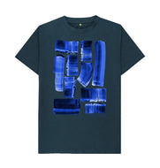 Denim Blue UNISEX INK STRIPES TEESHIRT