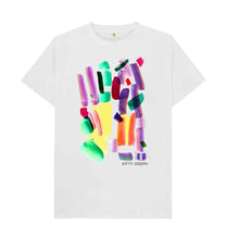 Load image into Gallery viewer, White UNISEX MULTI INK TEESHIRT
