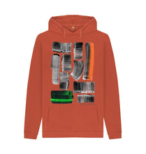 Cargar imagen en el visor de la galería, Rust UNISEX BLACK INK STRIPE HOODY
