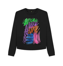 Load image into Gallery viewer, Black UNISEX FRUIT PASTELS BOXY JUMPER
