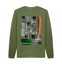 Cargar imagen en el visor de la galería, Khaki UNISEX BLACK INK STRIPE SWEATSHIRT
