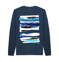 Load image into Gallery viewer, Navy Blue UNISEX MIDDAY CLOUD COLLAGE SWEATSHIRT
