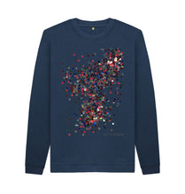 Charger l'image dans la galerie, Navy Blue UNISEX RED GLITTER SWEATSHIRT
