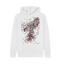 Cargar imagen en el visor de la galería, White UNISEX RED GLITTER HOODY
