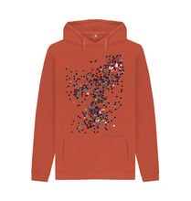 Cargar imagen en el visor de la galería, Rust UNISEX RED GLITTER HOODY

