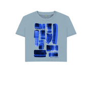 Stone Blue UNISEX INK STRIPES BOXY TEESHIRT