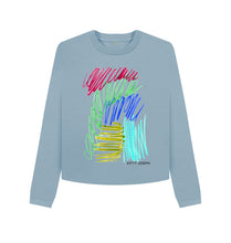 Load image into Gallery viewer, Stone Blue UNISEX JEWEL PASTELS BOXY SWEATER
