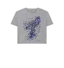 Cargar imagen en el visor de la galería, Athletic Grey UNISEX BLUE GLITTER BOXY TEESHIRT
